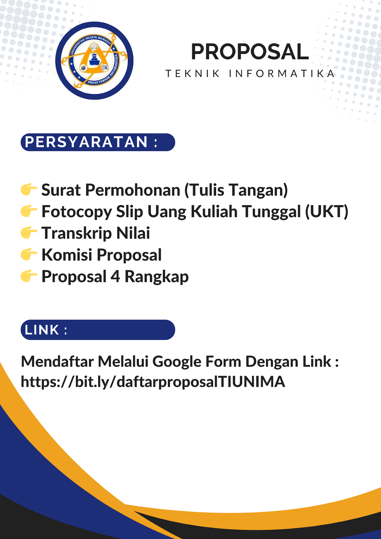 Info Seminar Proposal Prodi TI UNIMA