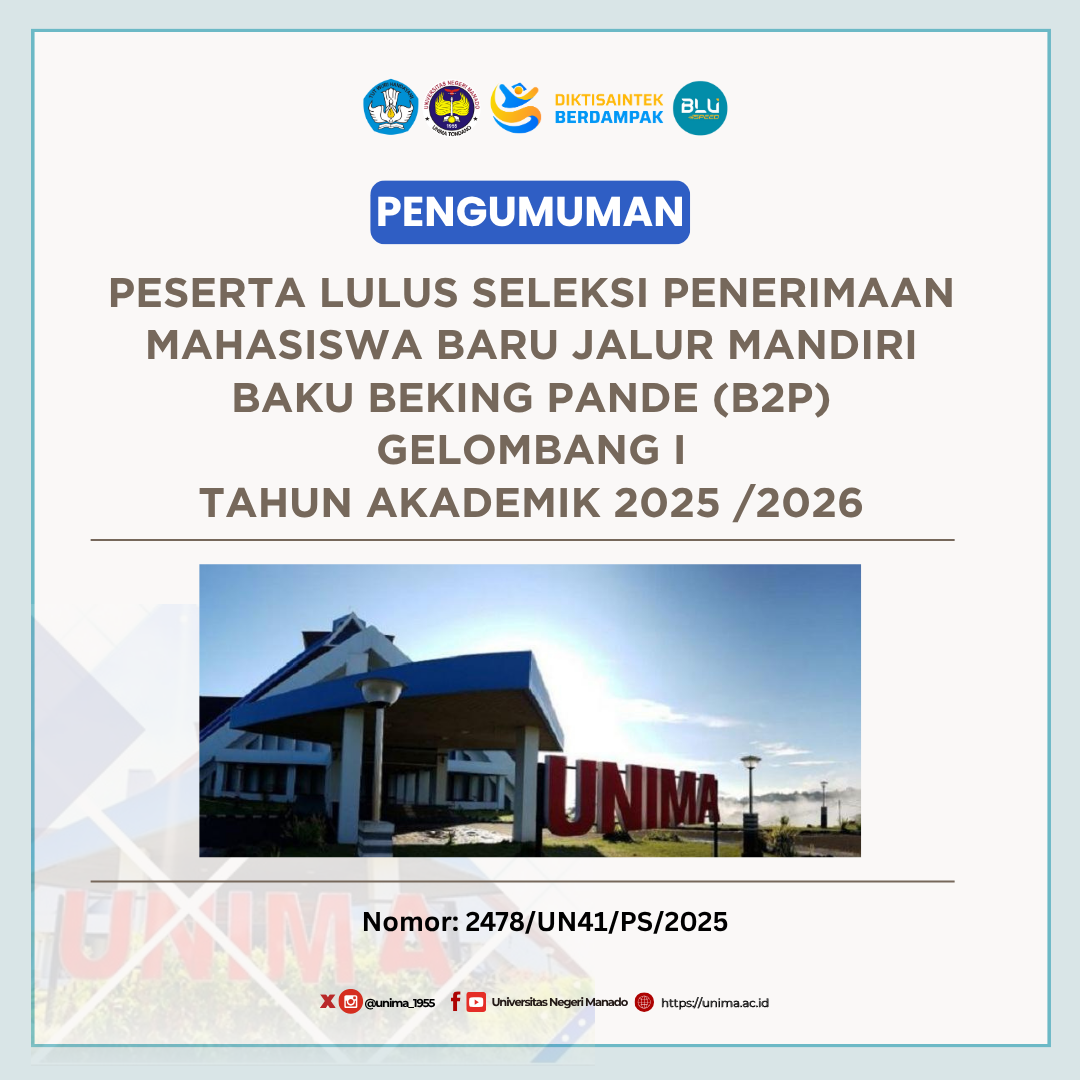 Pengumuman Peserta Lulus Seleksi Jalur B2P Gelombang I Tahun 2025/2026
